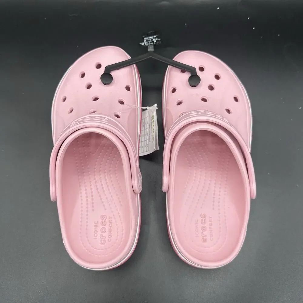 Kids Juniors Crocs Pink Bayaband Clog K Size 1 (j1) Comfort Shoes 205100-606 NEW